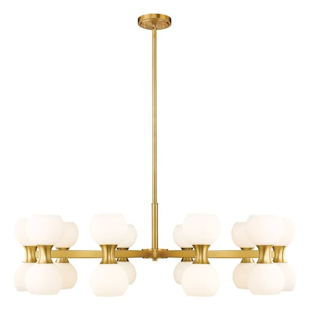 Z-Lite Artemis Chandelier, 20-Light, 42 In.W x 12.75 In.H, Modern Gold/Matte Opal 494-20MGLD